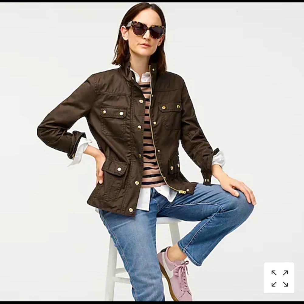 J Crew Downtown Field Jacket Olive Green